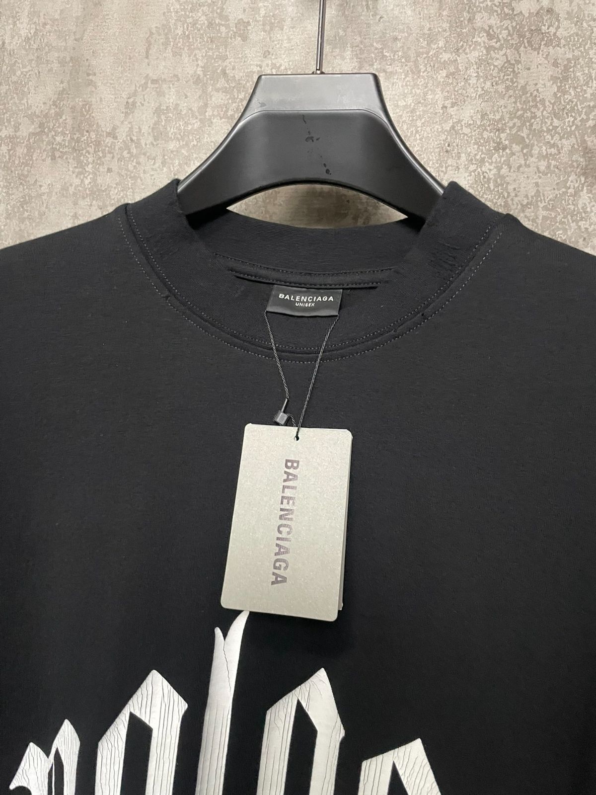 nologo プリント丸首半袖Tシャツ