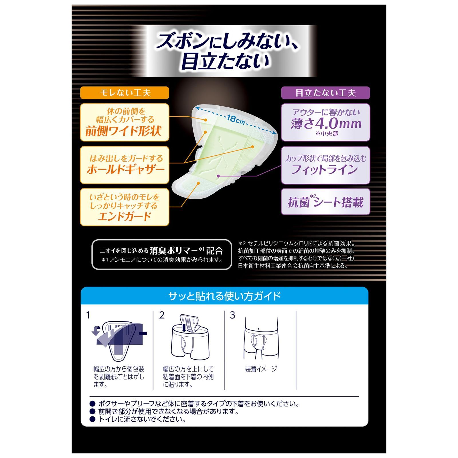 新品 多い時でも安心用 120cc 26cm 男性用さわやかうす型パッド 16枚×2