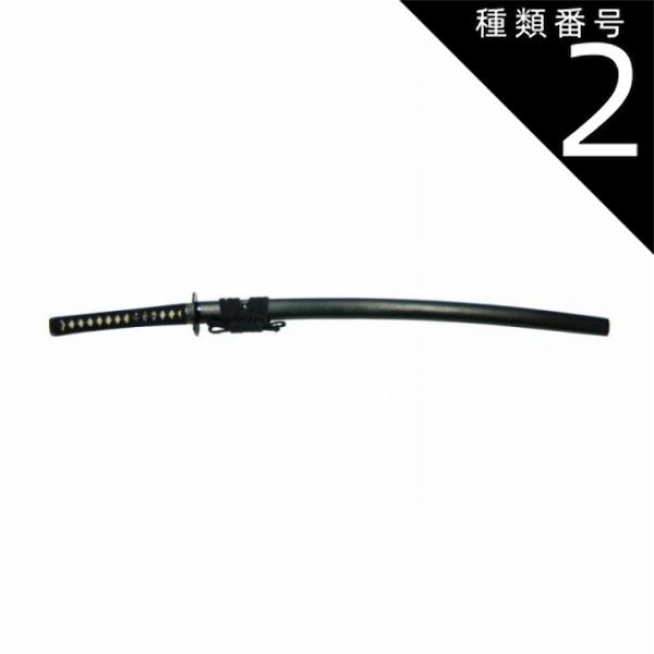 模造刀】太刀 樋入り 全長99センチ 波 鍔 黒鞘 互の目 刃紋