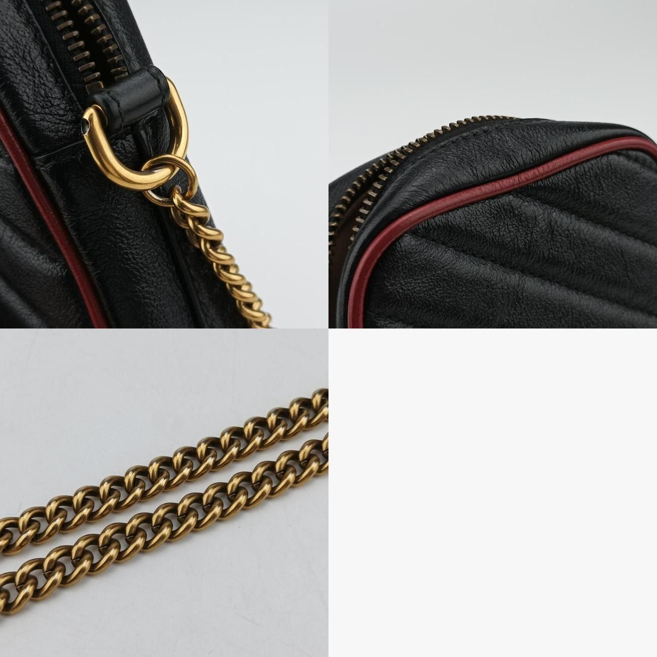 グッチGucciGGマーモントブラック×レッドレザー601577