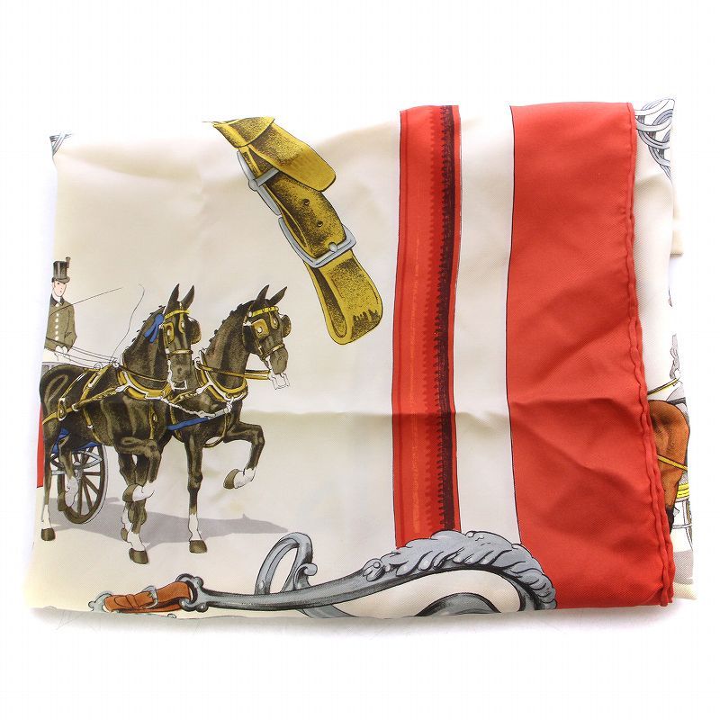 エルメス HERMES カレ90 EQUIPAGES 馬車と従者 スカーフ