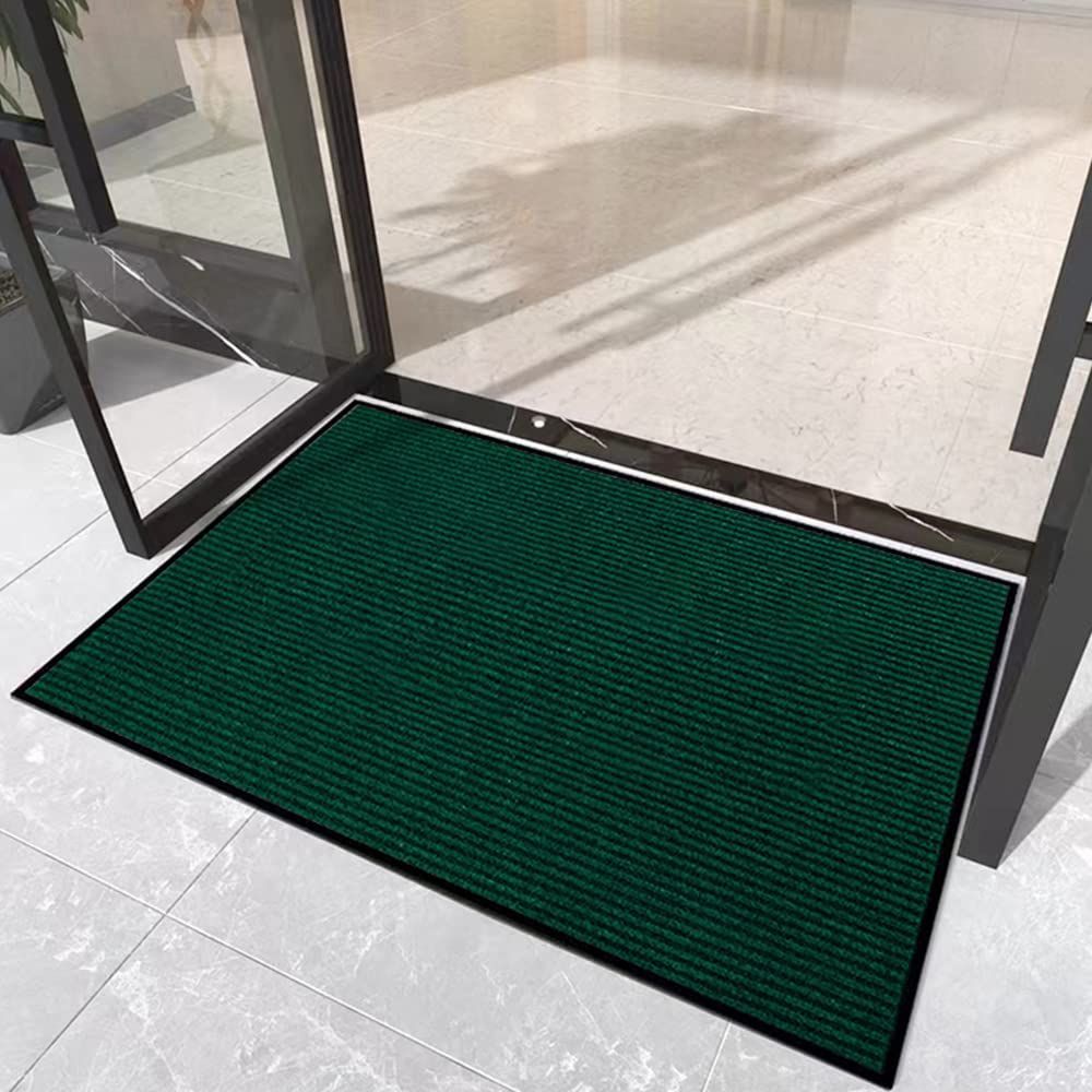 【新着商品】業務用 家庭用 滑り止め 吸水 室内 泥落とし 大判 エントランスマット 屋外 オフィス [Bcrio]玄関マット お店(グリーン60*90)