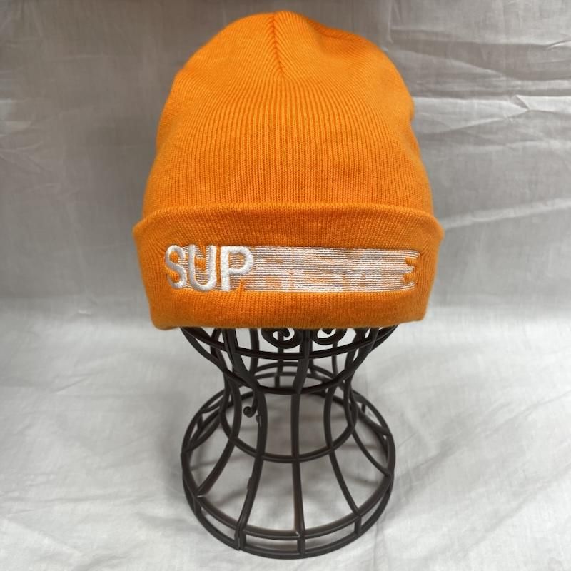 Supreme シュプリーム 帽子 ニット帽 23 SS モーションロゴビーニー Motion Logo Beanie オレンジ ストリート アクリル