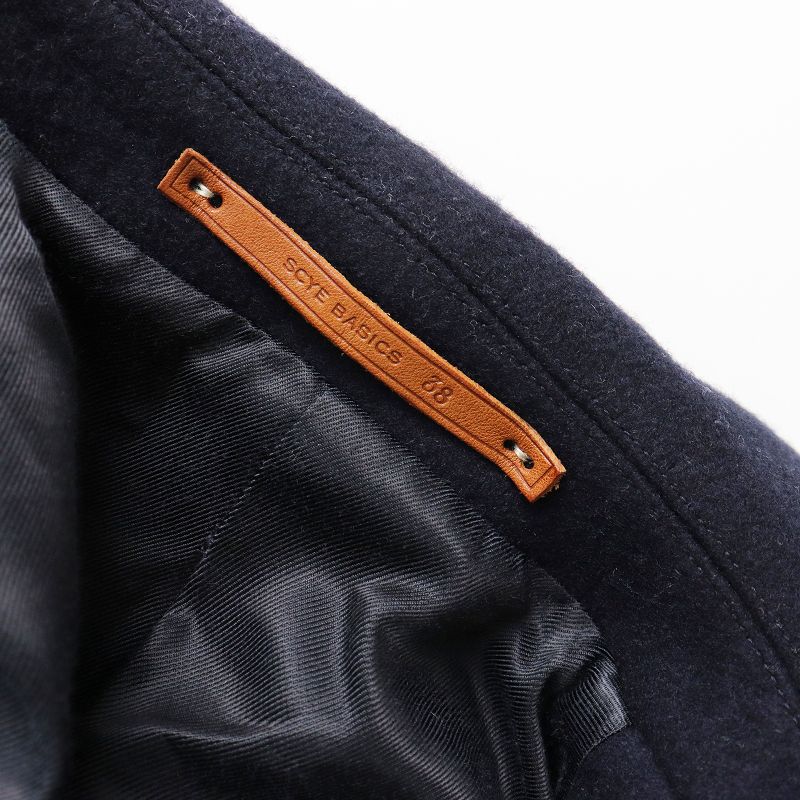 美品▲サイ SCYE BASICS //Pコート▲ウールカシミヤ　ネイビー 38 サイベーシックス SCYE BASICS ウールカシミヤPコート 38