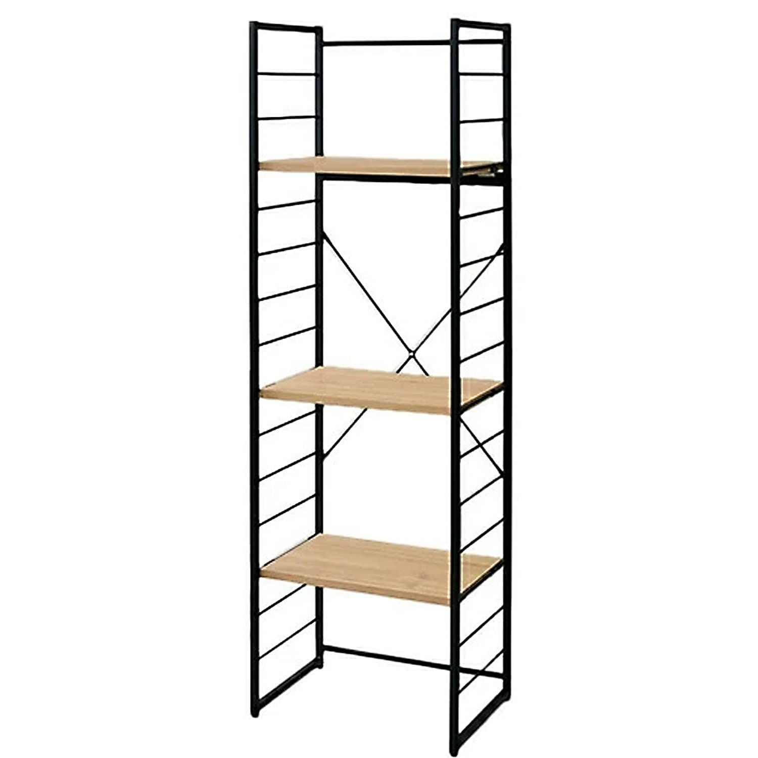 大特価』 組立品 オーク/サンドブラック 冷蔵庫ラック MES-19603(OAK