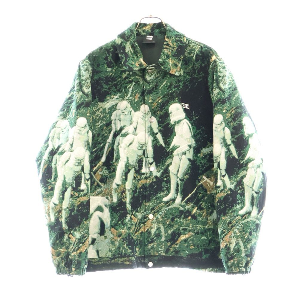 KITH キス ×Star Wars Endor Coaches Jacket スターウォーズ エンドアコーチジャケット フロントロゴ刺繍入りジャケット グリーン