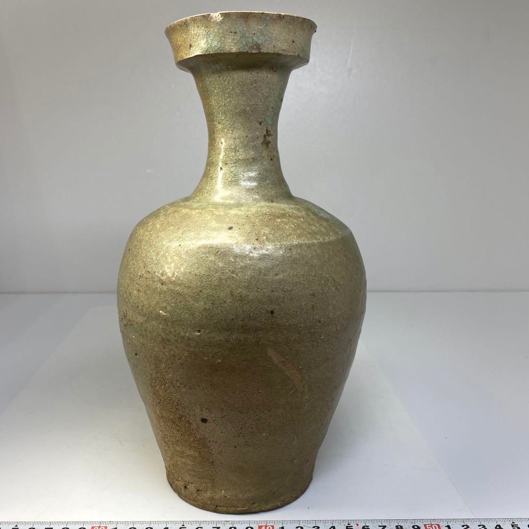 古代 高麗青磁 花瓶 高さ30㎝ 直径9㎝ 東な6-0803④