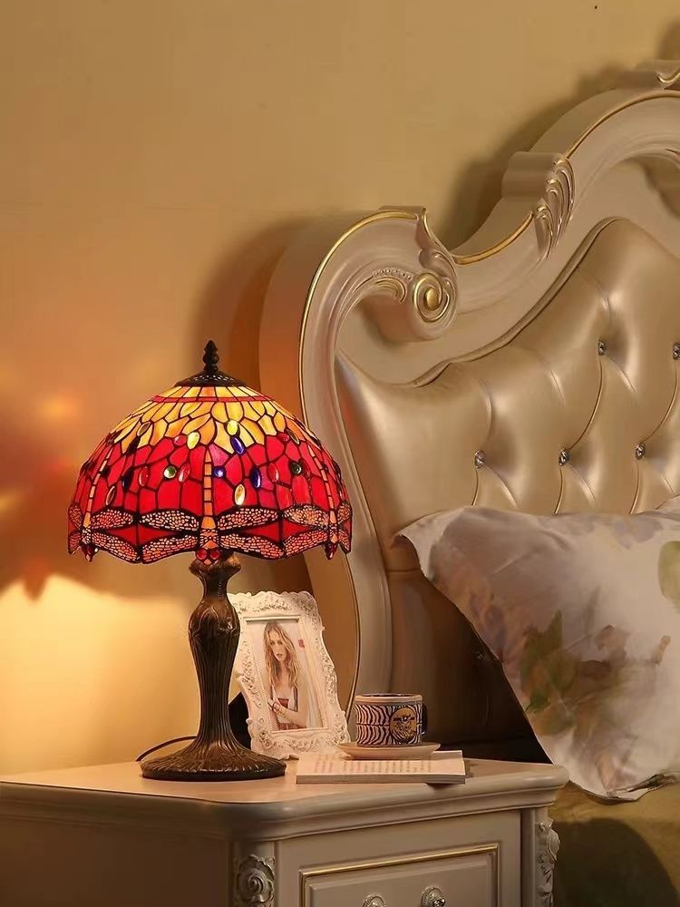 特売！人気推薦ステンドランプ ステンドグラス アンティーク花柄レトロ