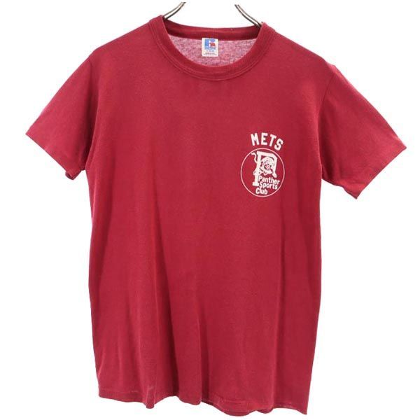 ラッセルアスレチック 90s オールド USA製 プリント 半袖 Tシャツ S レッド系 RUSSELL ATHLETIC メンズ   【230829】 メール便可