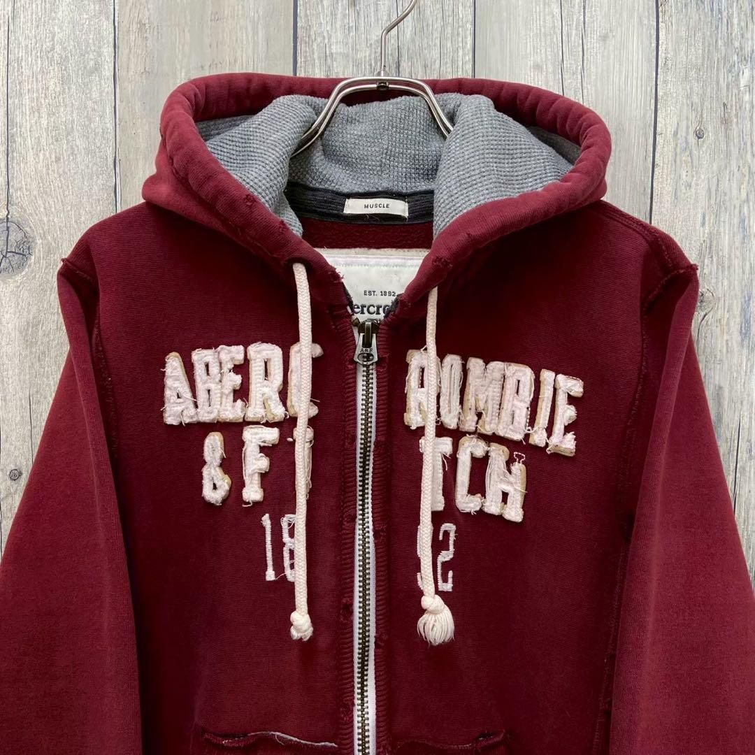  Abercrombie Fitch 肉厚 スウェット ジップ パーカー M パーカー トップス