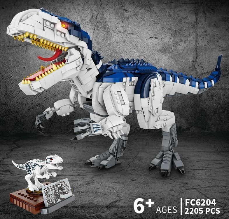 巨大なインドミナス レックス 2205ピース 効果音とシャーシ付き レゴ ジュラ紀 恐竜 男の子 知育モデル 子供用 組み立ておもちゃ 誕生日