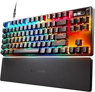 SteelSeries ラピッドトリガー 搭載 ゲーミングキーボード テンキーレス 有線 英語配列 OmniPointスイッチ 有機ELディスプレイ搭載 Apex Pro TKL 2025 US 64856 ブラック
