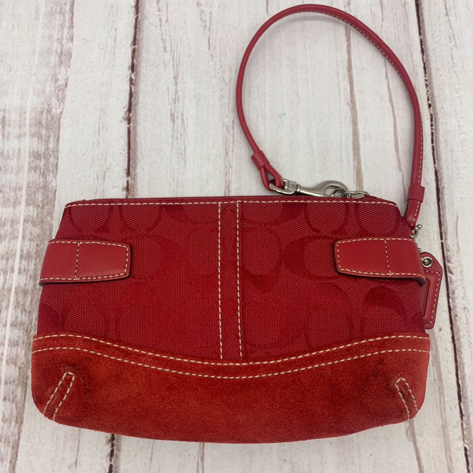 レディース COACH コーチ シグニチャーショルダーバッグ ミニボストン 赤