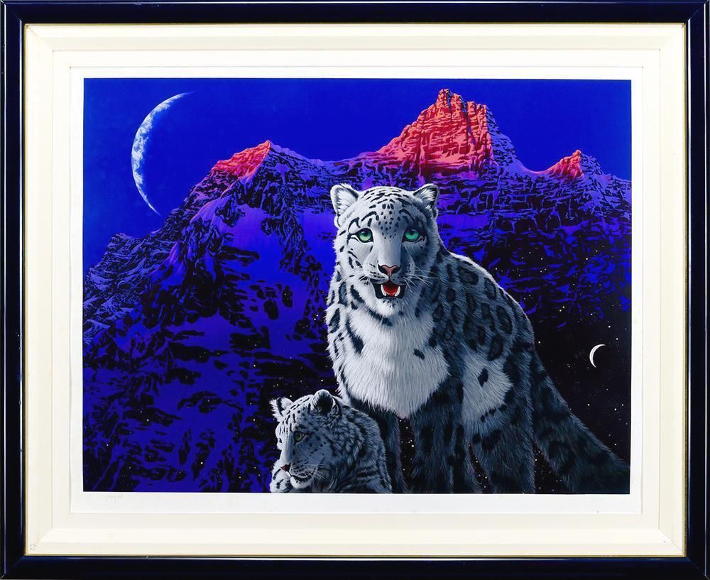 シムシメール「ファザーズラブ」 ライオンの親子 絵画 版画