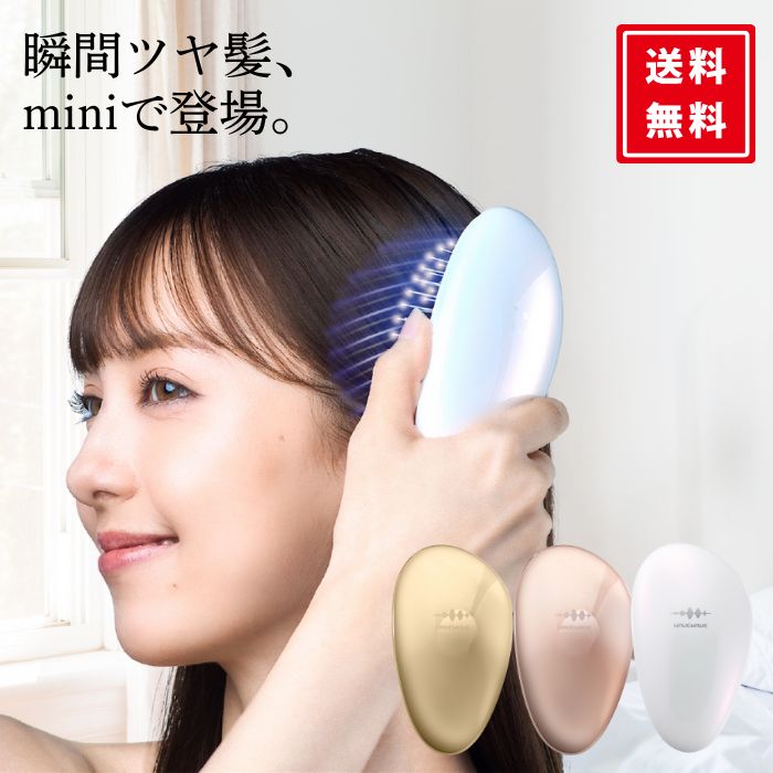 WAVEWAVE EMS Brush Air mini ヘアブラシ ミニ サイズ 持ち運び コンパクト くし ブラシ クシ リフトケア 頭皮ケア 多機能ブラシ クッションブラシ マイナスイオン バイブレーション LED ギフト