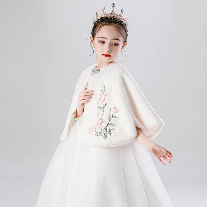 ボレロ フォーマル ファーボレロ子供 子供 結婚式 カーディガン キッズ エコファー ショール ポンチョ 七五三 ピアノ 発表会 白 ホワイト 