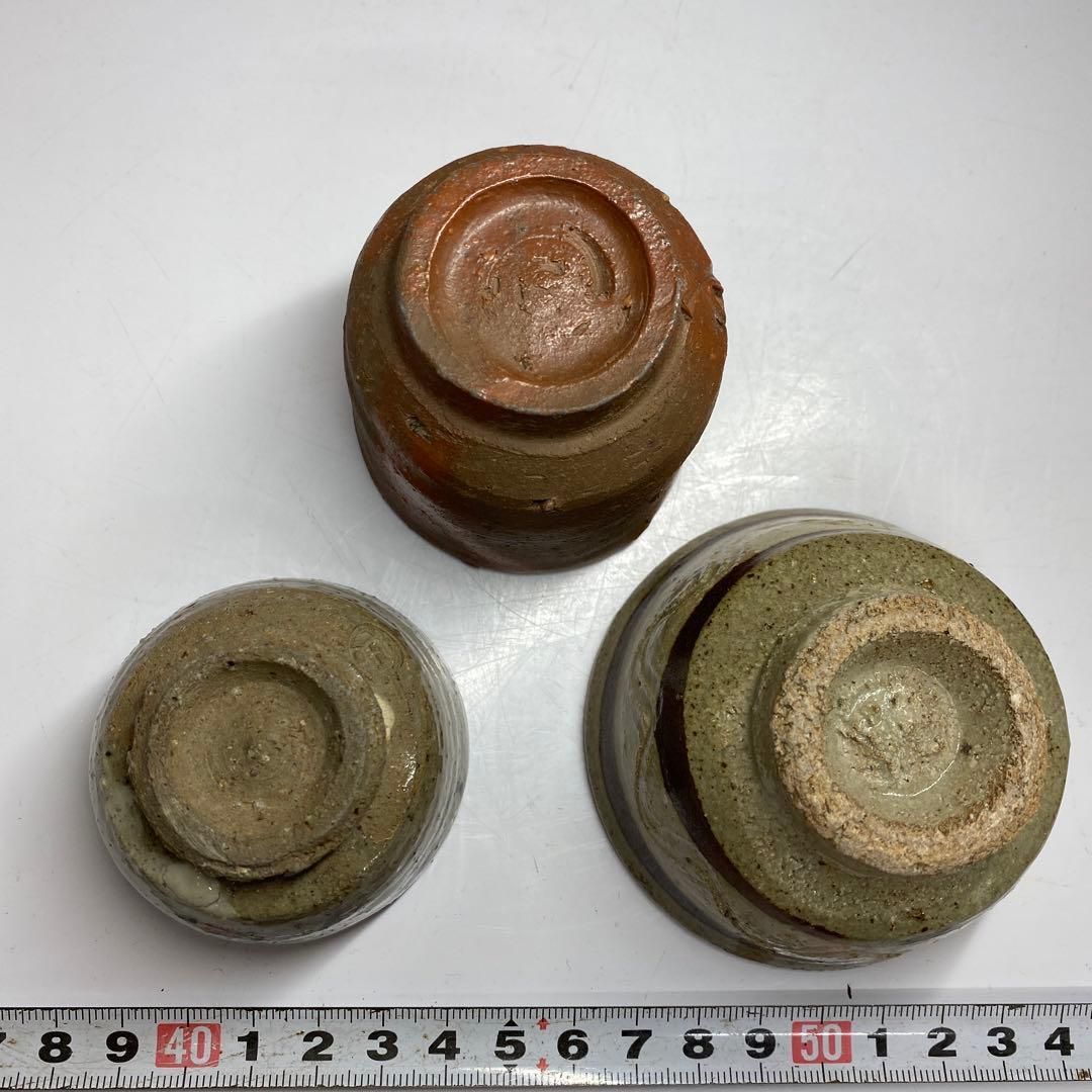 島岡達三等 名工ぐい呑3点 直径5.8/7.7cm 東H5-1031④タサオ