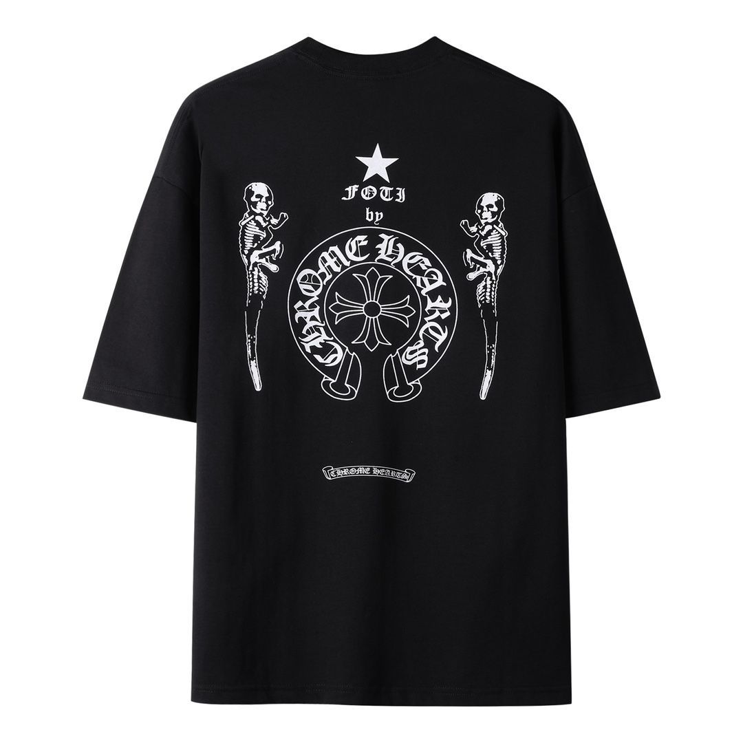 Chrome Hearts クロムハーツ Tシャツ オーバーサイズ プリント クロス