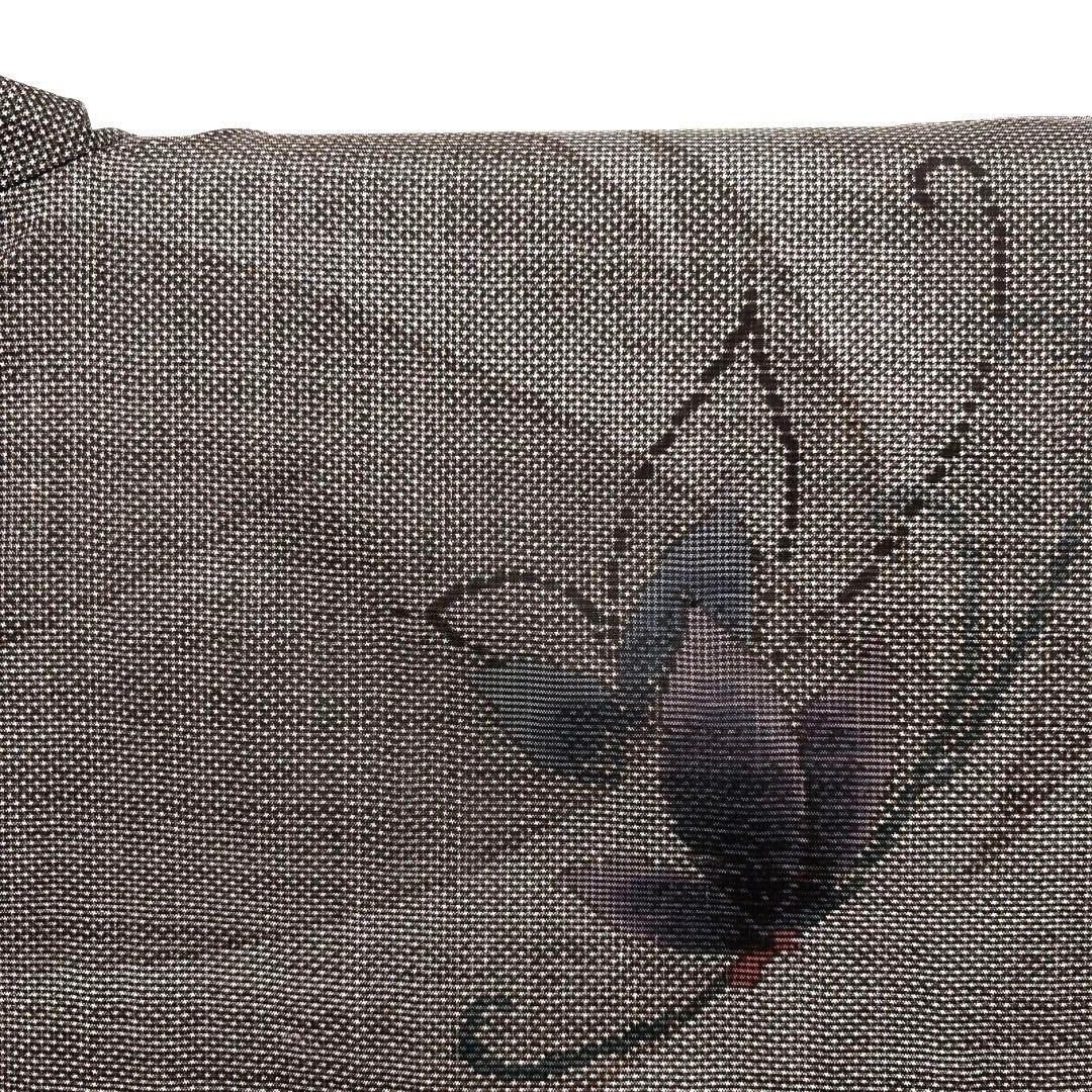 未着用 小紋 大島紬 証紙付き 手織り 泥染 花模様 流水 着物 021a d  