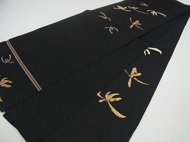 平和屋本店□最高級 龍村平蔵製 本袋帯 季繭錦 黒地 金銀糸 逸品