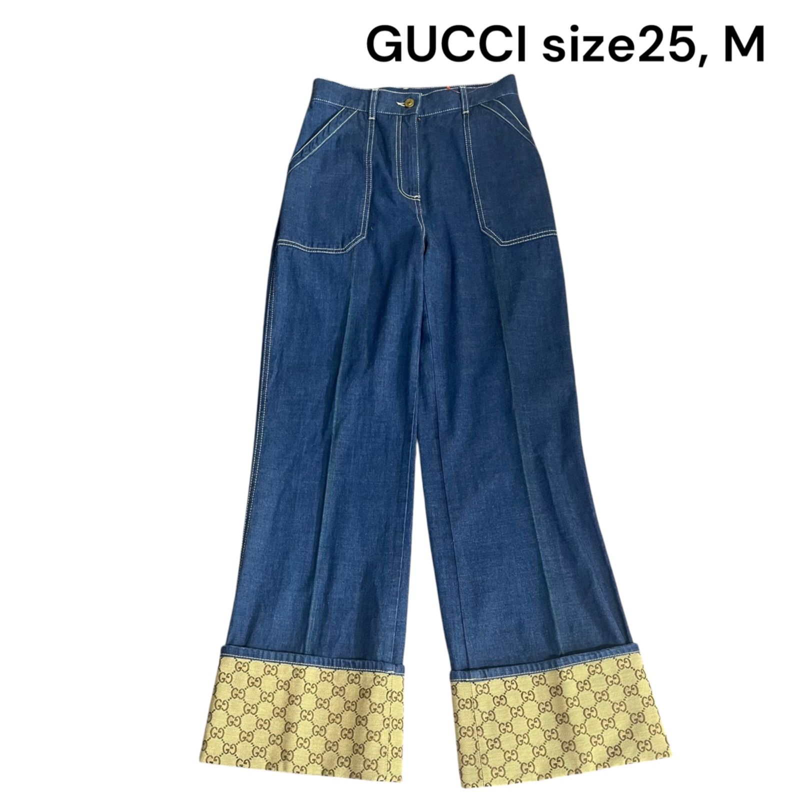 グッチ GUCCI GG柄折り返し 22AW デニム パンツ ジーパン