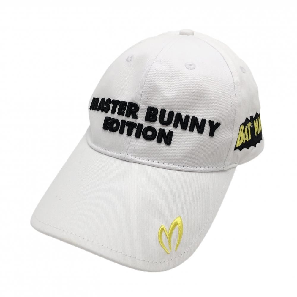 特価【超美品】マスターバニー×バットマン キャップ 白×黒×イエロー コットン100％ コラボ FR ゴルフウェア MASTER BUNNY EDITION