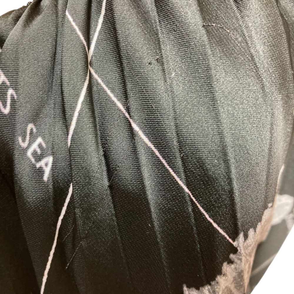 ランキング sacai サカイ モノクロ ワールドマップ プリーツ ロングスカート 20-04991 サイズ0 ブラック マルチ レディース 古着 陽気な