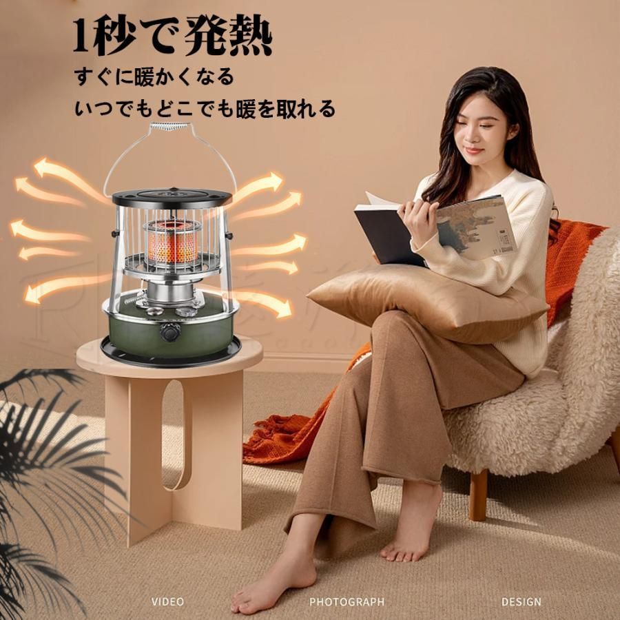 大好評 石油ストーブ 灯油ストーブ ヒーター 室内 キャンプ 1台3役 おしゃれ 暖房ストーブ 持ち運び便利 360°のサラウンド加熱 省エネ で