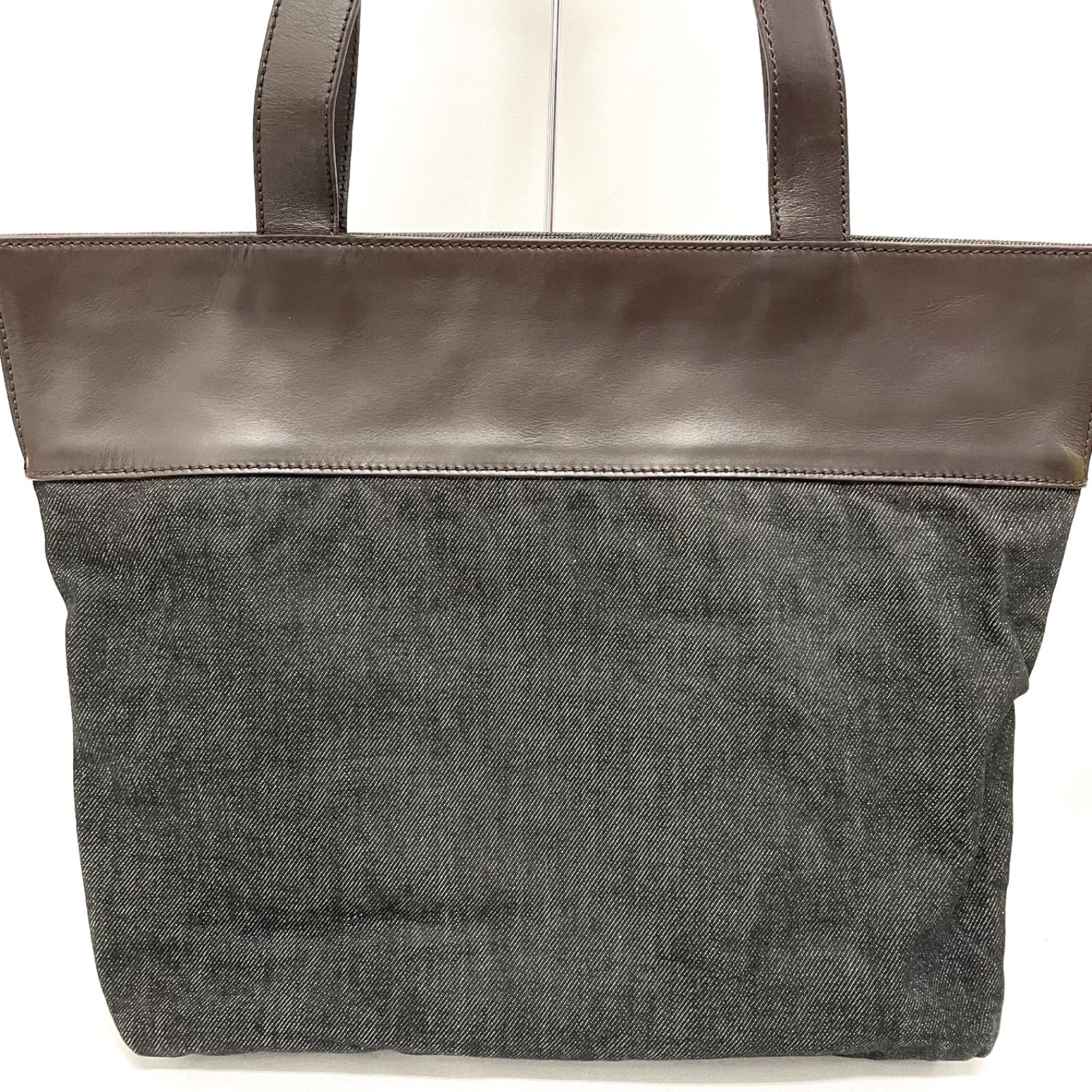 超美品！ ￼CHANEL ダークデニム トートバッグ CHANEL シャネル ココマーク レザー×デニム トートバッグ ダーク