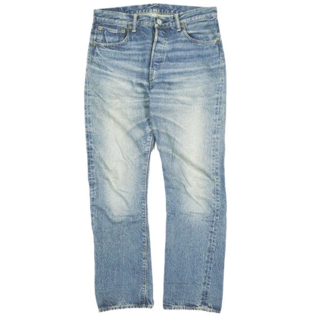 WAREHOUSE x BEAMS BOY ウエアハウス ビームスボーイ 別注 日本製 ORDER FAIR Lot.1101 2ND-HAND セコハン レギュラーフィットデニムパンツ 29 インディゴ ボタンフライ セルビッチ ボトムス g23184