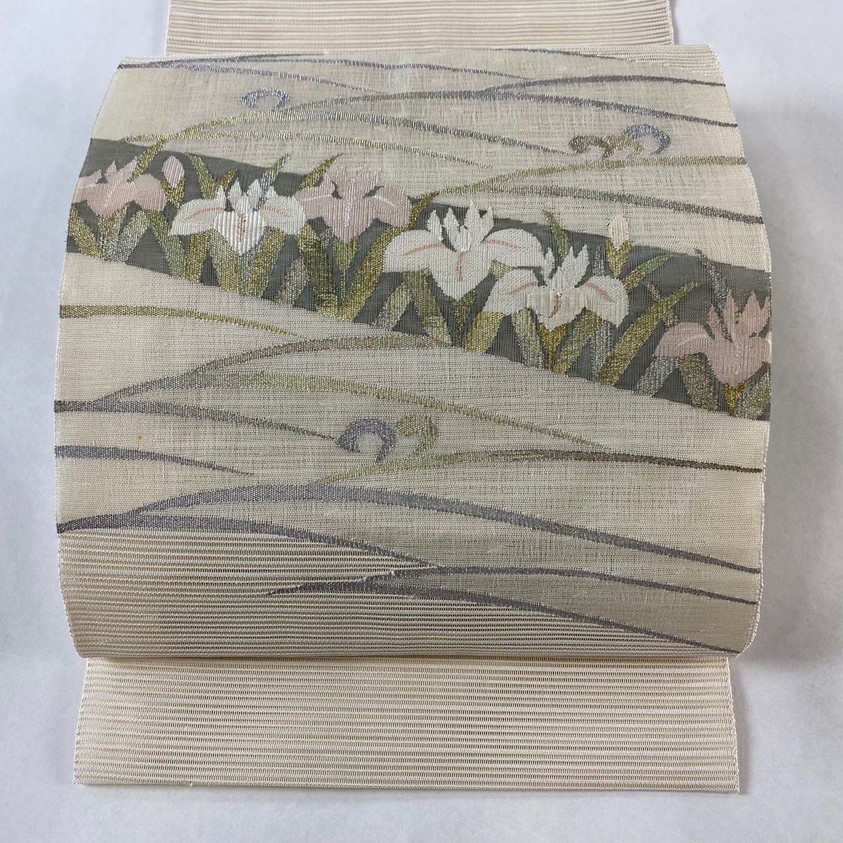 名古屋帯 秀品 夏帯 絽 八寸名古屋帯 松葉仕立て トンネル仕立て