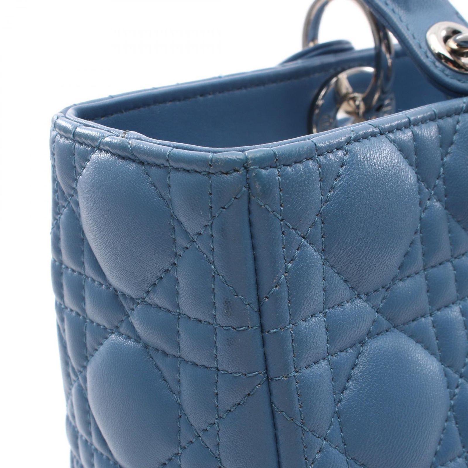 ディオール Dior ハンドバッグ レディディオール ラージ アクアブルー 