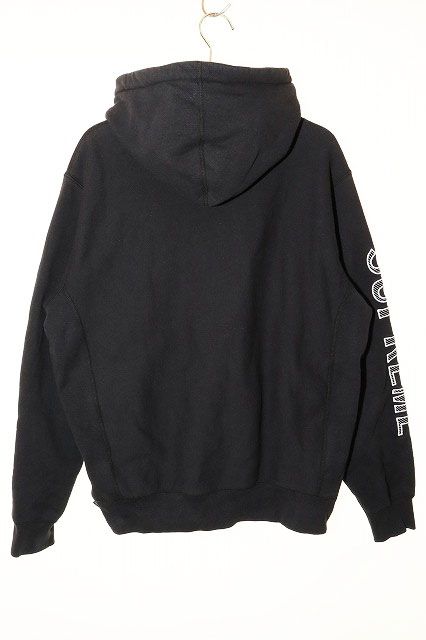 シュプリーム SUPREME 18SS SLEEVE EMBROIDERY HOODED SWEAT BLACK S  