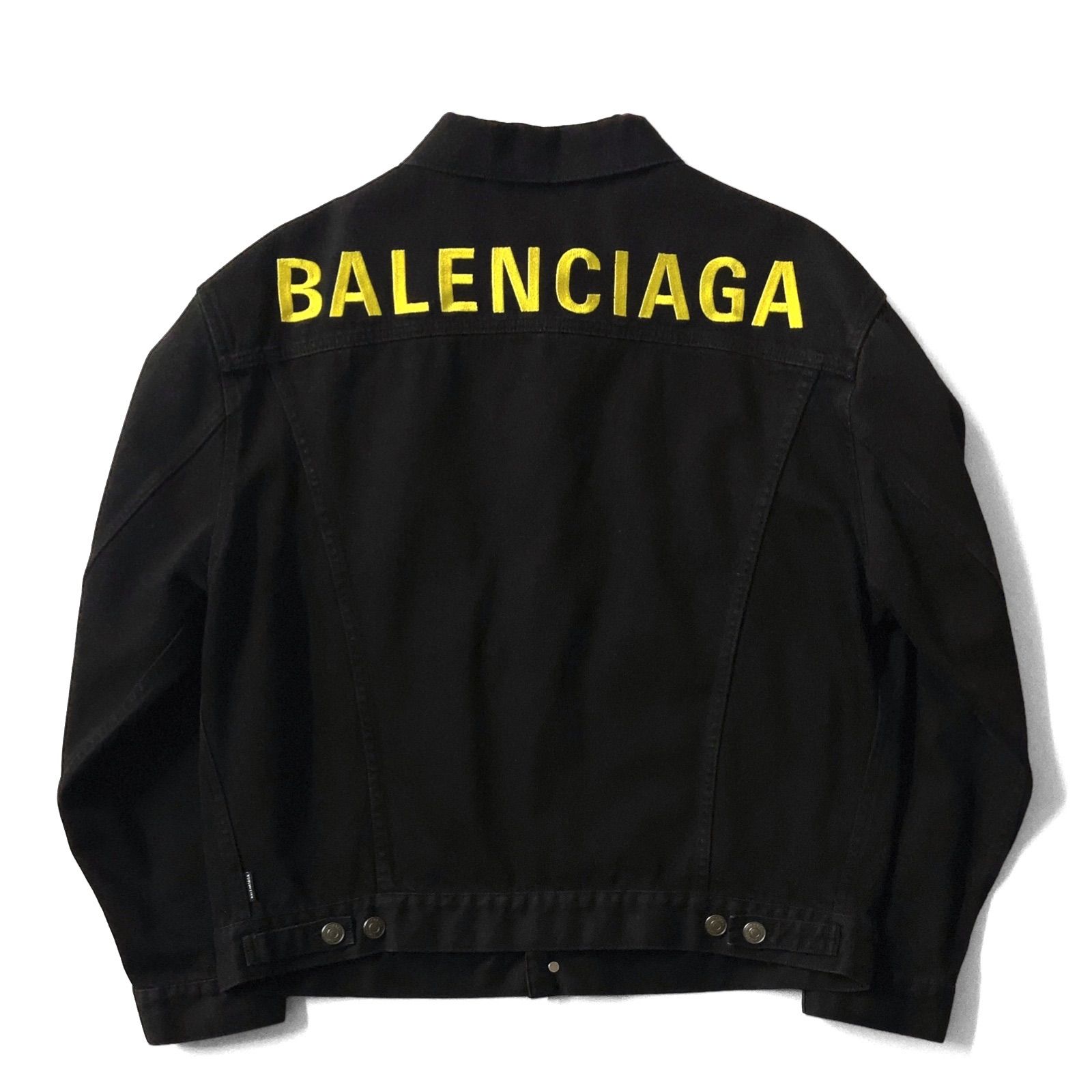 正規店購入BALENCIAGAデニムジャケット　Gジャン　バックロゴ BALENCIAGA(バレンシアガ) Back Logo Crush Denim Jacketバック