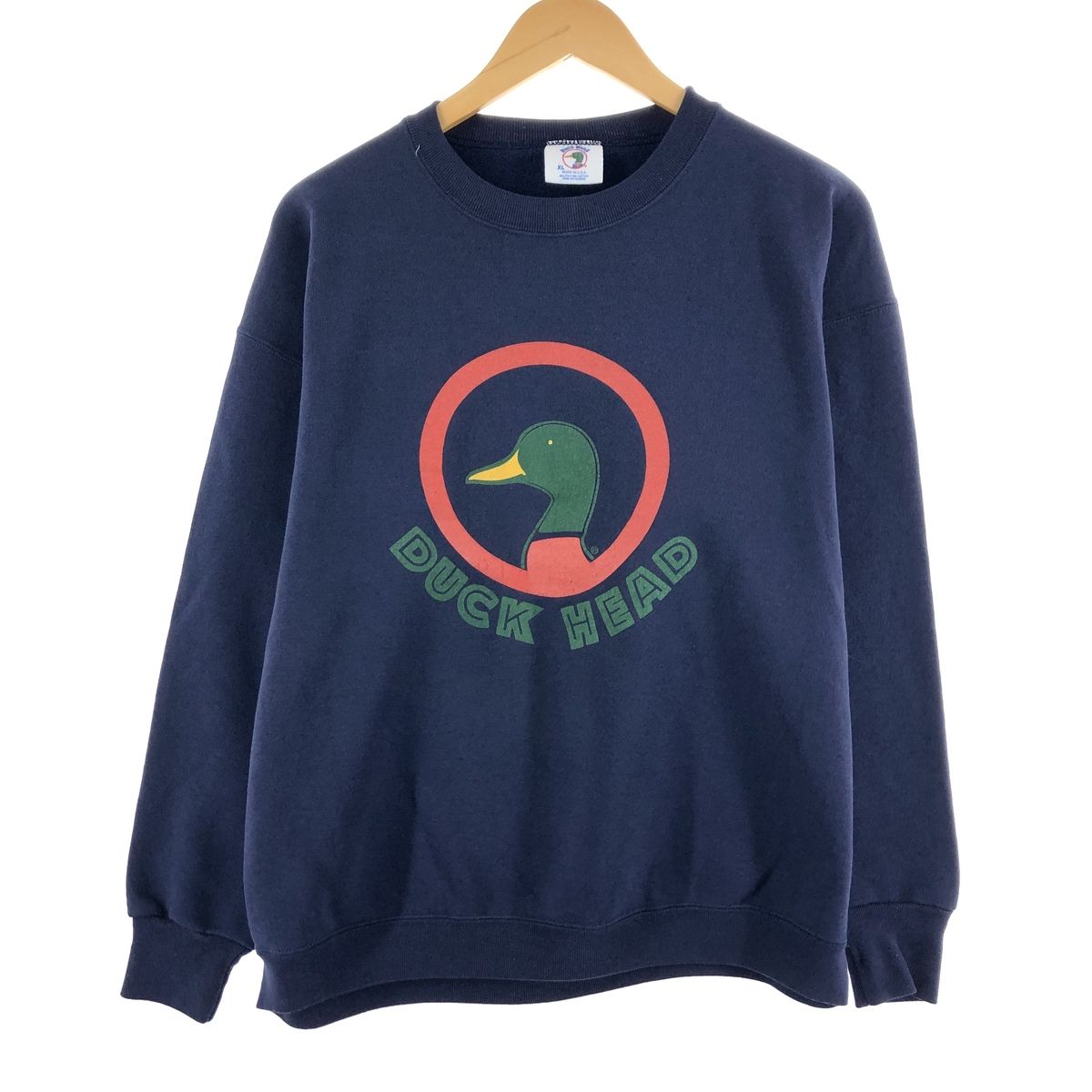 古着 90年代 ダックヘッド Duck Head プリントスウェットシャツ 