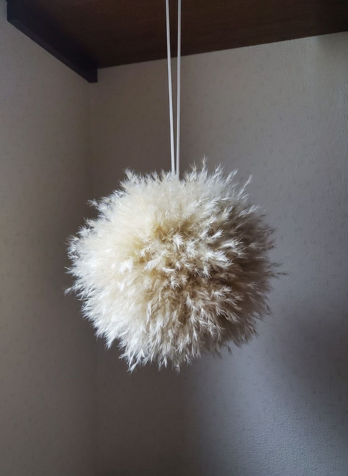 パンパスグラスのフライングボール ミモザとパンパスグラスのフライングボール№4 ミモザ パンパス