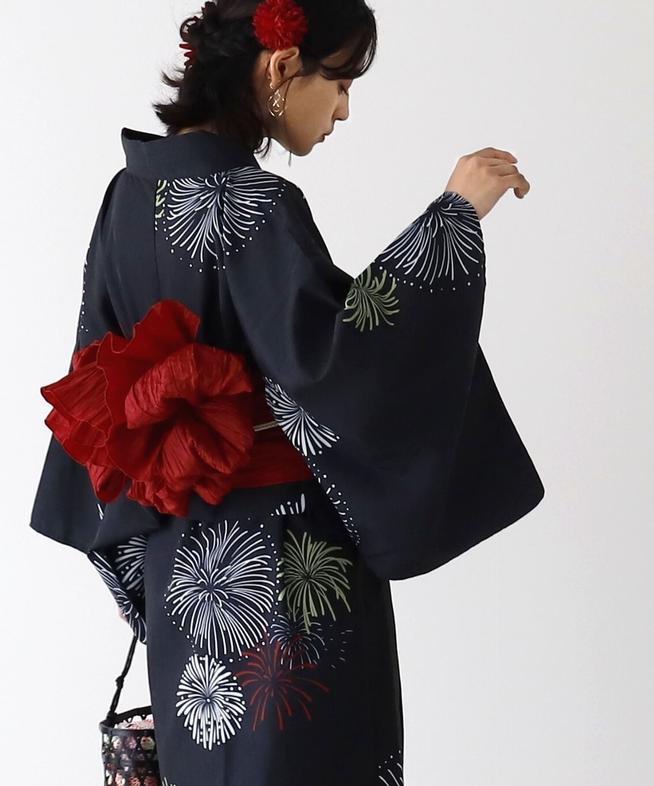 M 花火 浴衣 レディース 浴衣セット ワンピース浴衣3点セット ワンピース 上衣 兵児帯 |大人ワンピース浴衣 大人 ワンピース浴衣