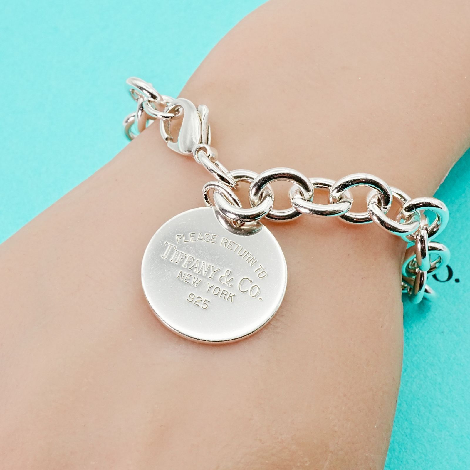 極美品 ティファニー リターントゥ ラウンドタグ ブレスレット/25