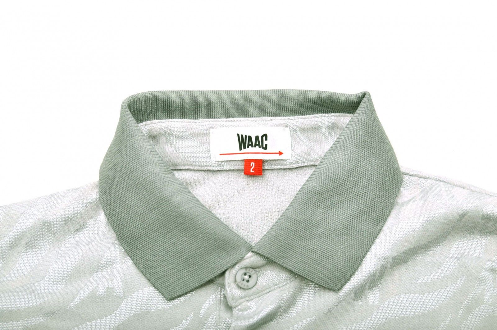 中古 メンズ ワック WAAC 半袖ポロシャツ 2(M) グレー シルバー ゼブラ