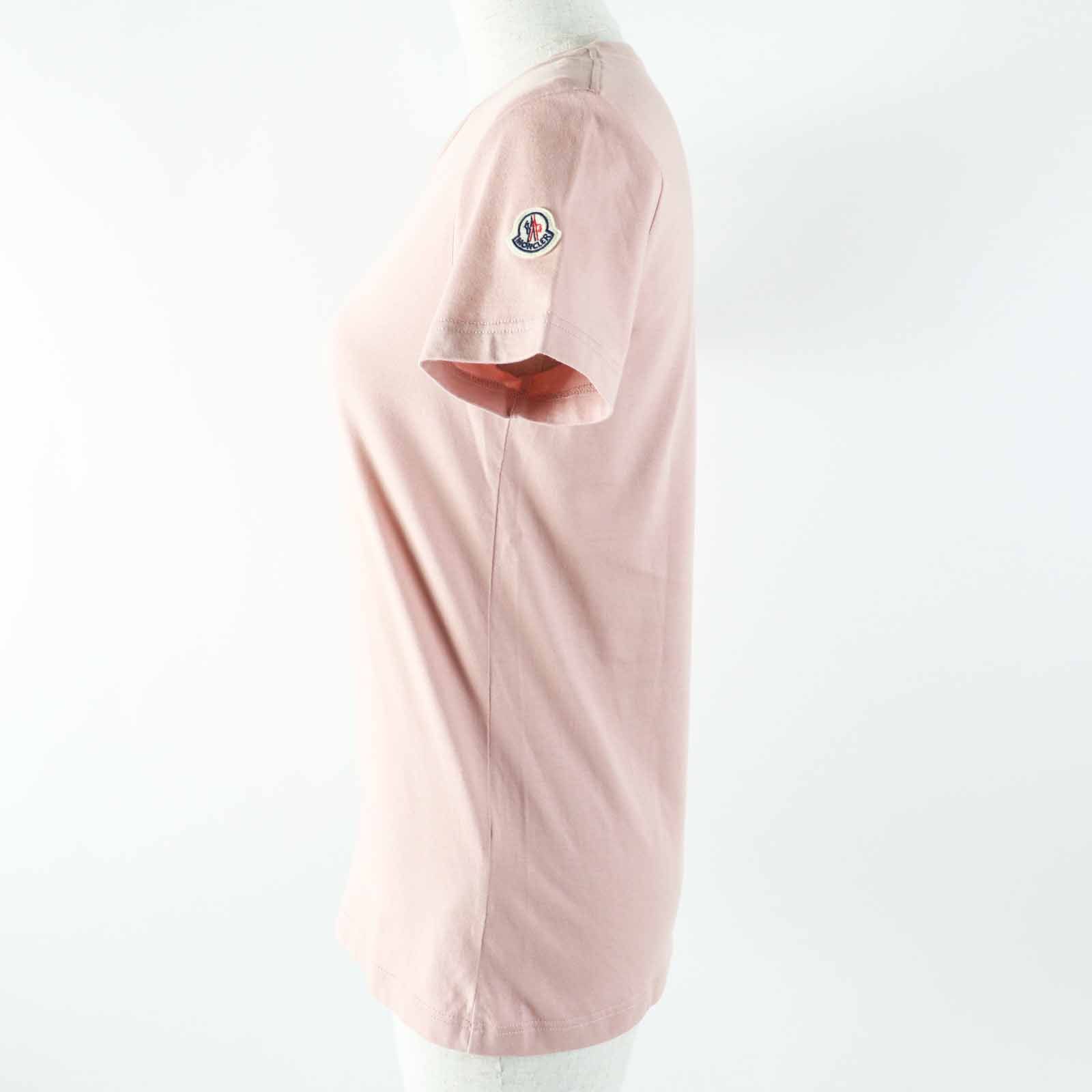MONCLER - 美品◎MONCLER モンクレール 20SS コットン ワッペン付き クルーネック 半袖Ｔシャツ ピンク S 正規品 レディース 美品◎MONCLER モンクレール 20SS コットン ワッペン付き クルー