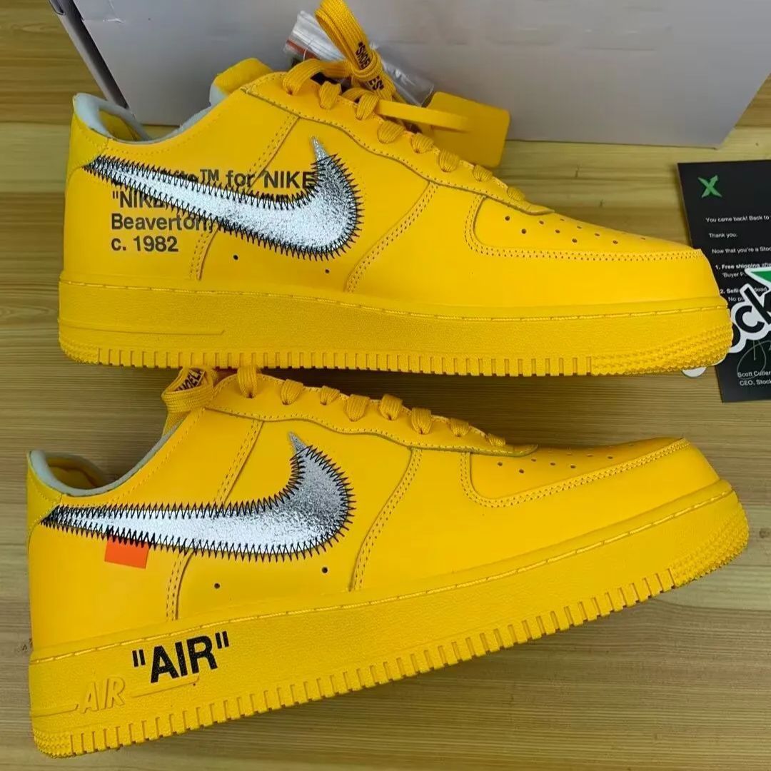 Off-White NIKEAirForce1LowUniversityGold オフホワイト × ナイキ エアフォース1 ロー  