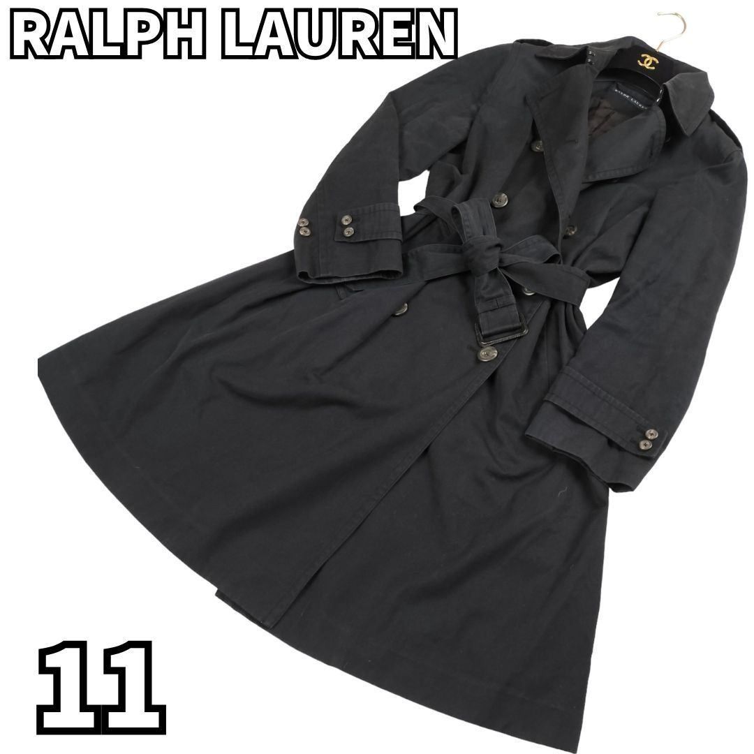 洗練されたクラシック✨】 Ralph Lauren ラルフローレン トレンチコート ジャケット ダブル ベルト付き ダークネイビー L 11号 -  メルカリ