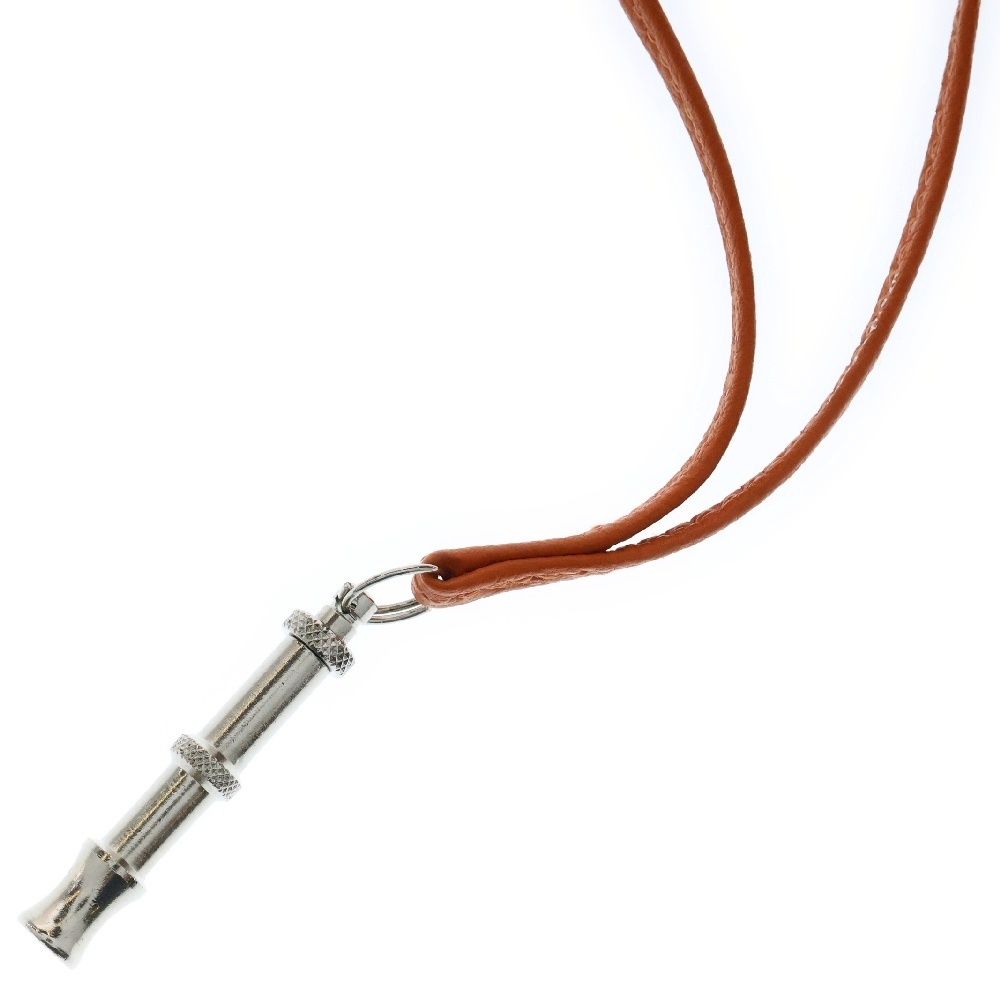 HERMES◇ホイッスル/ネックレス/レザー/BRD/トップ有 HERMES◇シフレ