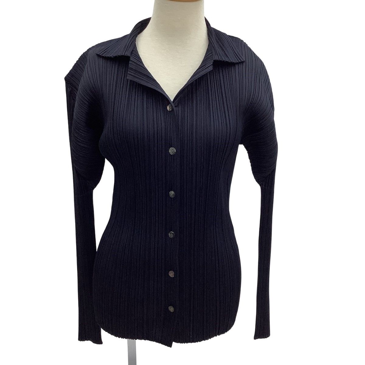 PLEATS PLEASE イッセイミヤケ　シャツ　ネイビー　サイズ3 ISSEY MIYAKE イッセイミヤケ PLEATS PLEASE シャツ SIZE 3 PP05