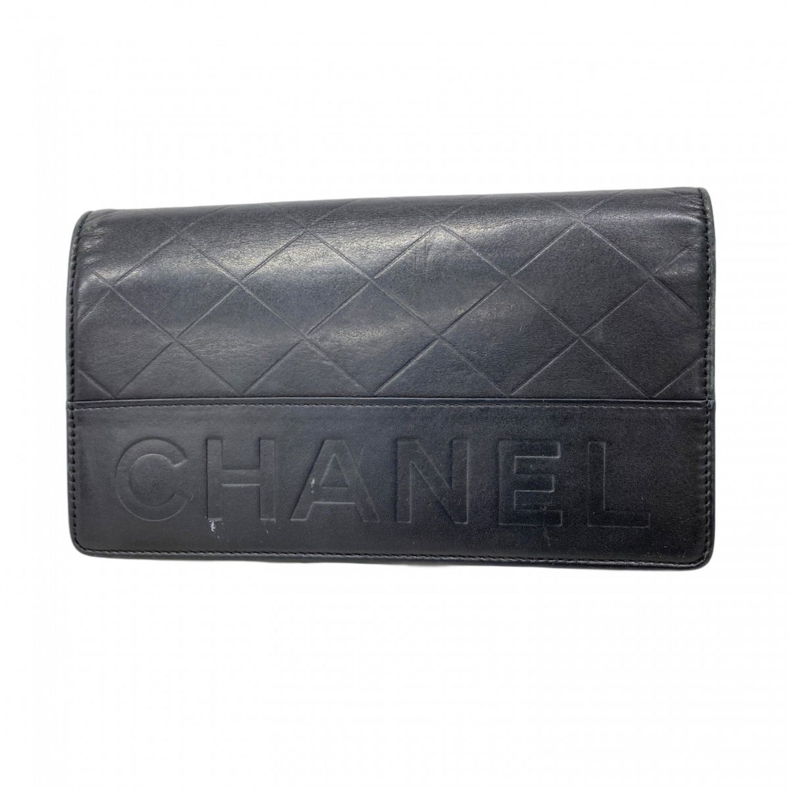 シャネル Chanel シャネル 長財布 マトラッセ ラムスキン ブラック レディース