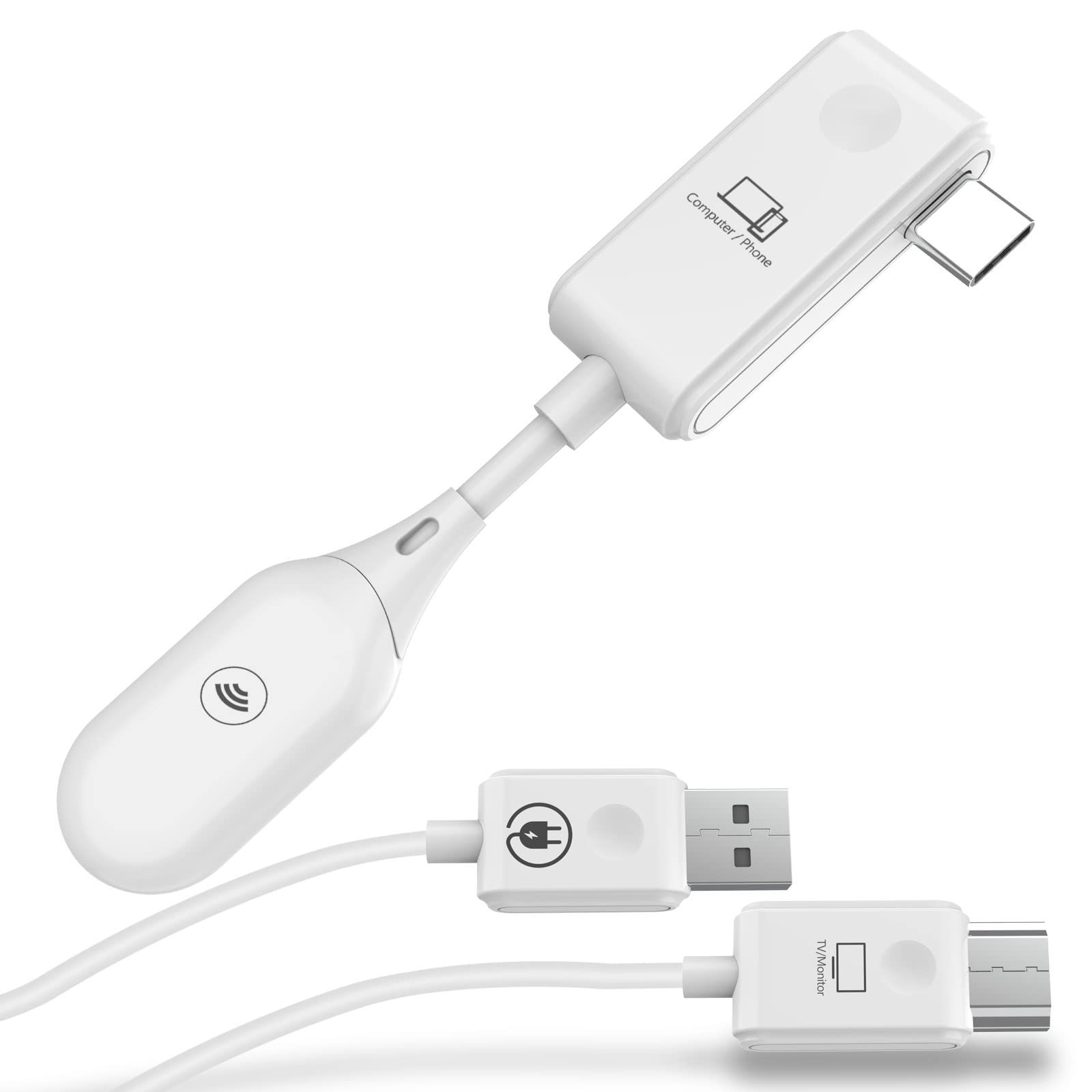 映像音声同期出力 安定転送 スマートフォン レシーバー 無線HDMIトランスミッター USB-C iPhone15/Pro/Max/iPad HD  1080P 送信機と受信機 PCからテレビプロジェクターへの転送 ワイヤレスHDMI CS500B eppfun - メルカリ