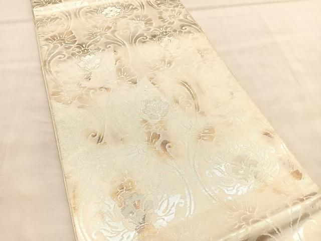 平和屋着物◎西陣 服部織物謹製 六通柄袋帯 こはく錦 更紗飾花文