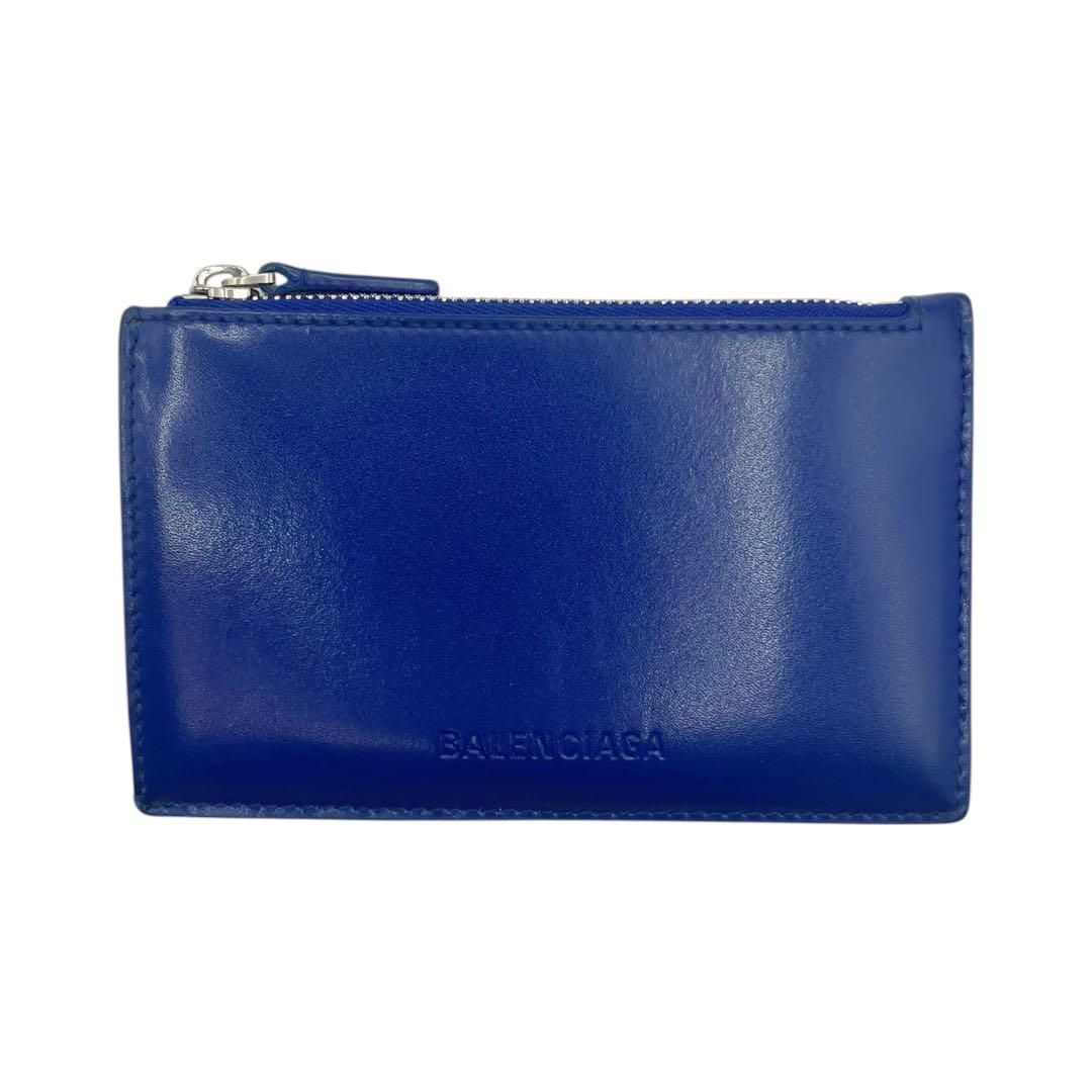 バレンシアガ 664044 ロゴ コインカードケース ブルー