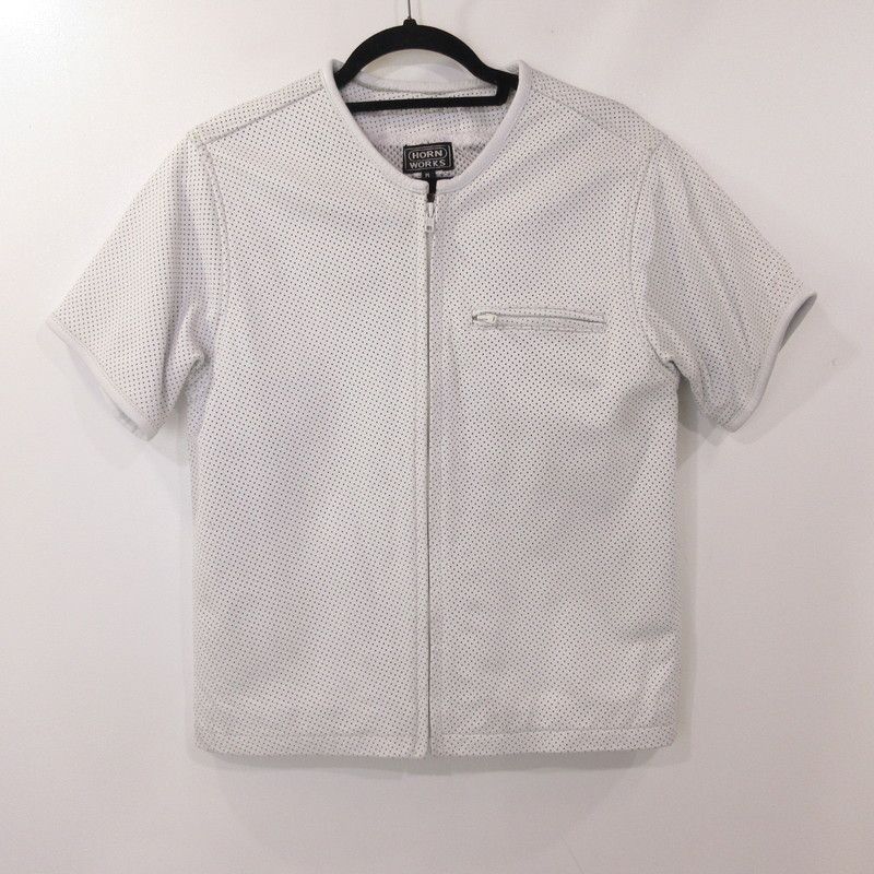 本革メッシュシャツ Horn Works 本革 メッシュレザーTシャツ メンズ ホーンワークス