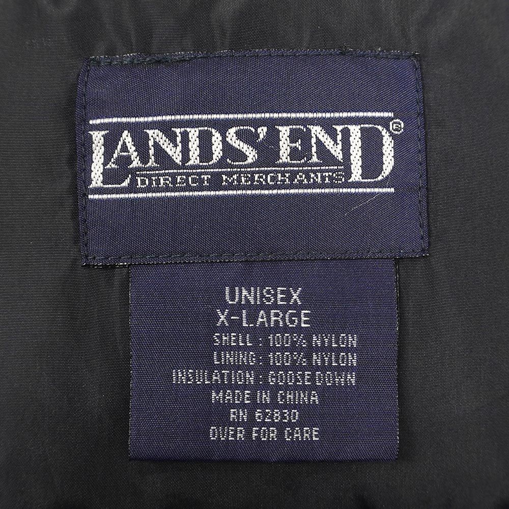 ランズエンド LANDS END 90s 90年代 グースダウンベスト DOWN VEST 旧タグ 無地 USA ヴィンテージ アメリカ 古着 メンズ ベスト ジレ ブラック | 黒 XL WWW_NOITHATQUANGTHANH_NET